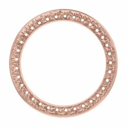 36mm Pave Two Prong 4.00ct Custom Diamond Bezel 14K Rose Gold - Blank Pave Two Prong