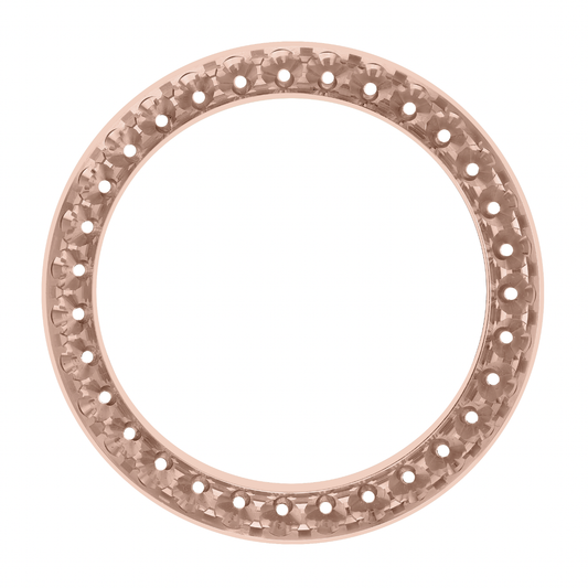 36mm Pave Two Prong 5.00ct Custom Diamond Bezel 14K Rose Gold - Blank Pave Two Prong