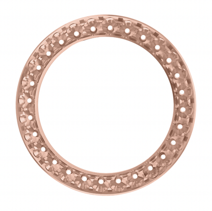 36mm Pave Two Prong 5.60ct Custom Diamond Bezel 14K Rose Gold - Blank Pave Two Prong