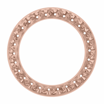 36mm Pave Two Prong 6.50ct Custom Diamond Bezel 14K Rose Gold - Blank Pave Two Prong