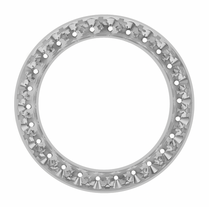 36mm Pave Two Prong 6.50ct Custom Diamond Bezel Alloy Pave Two Prong / I-I