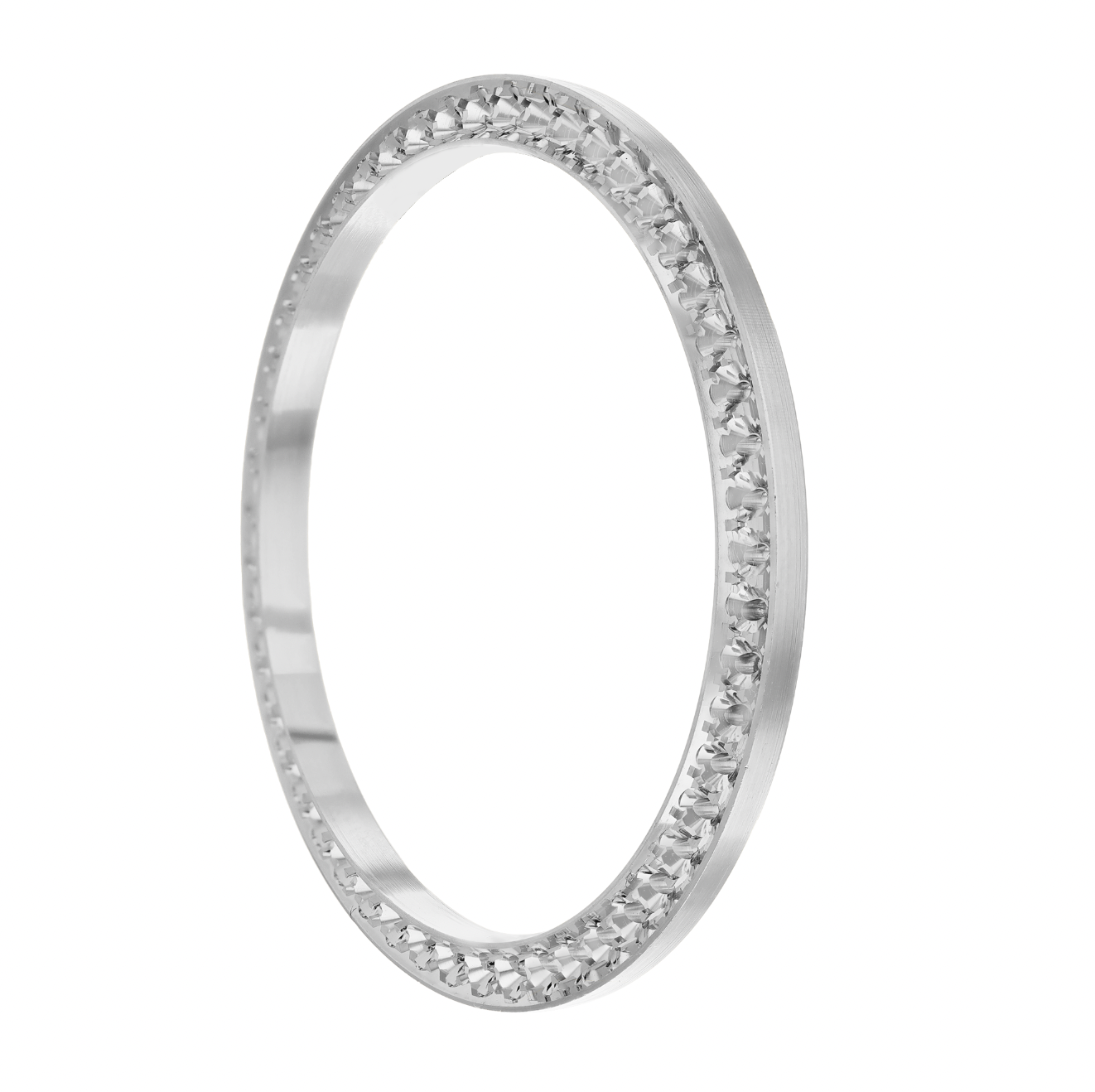 36mm Pave Two Prong 1.50ct Custom Diamond Bezel 18K White Gold - Blank Pave Two Prong