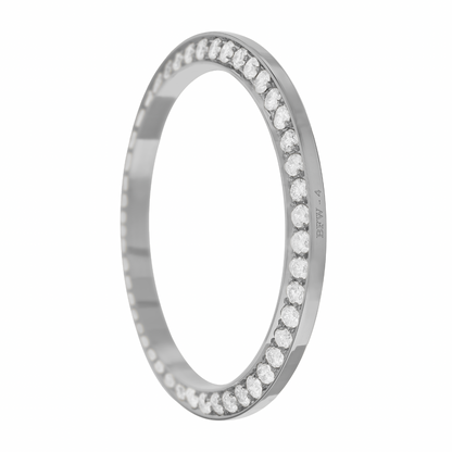 36mm Pave Two Prong 1.80ct Custom Diamond Bezel 14K White Gold