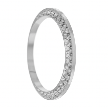 36mm Pave Two Prong 2.70ct Custom Diamond Bezel 14K White Gold - Blank Pave Two Prong