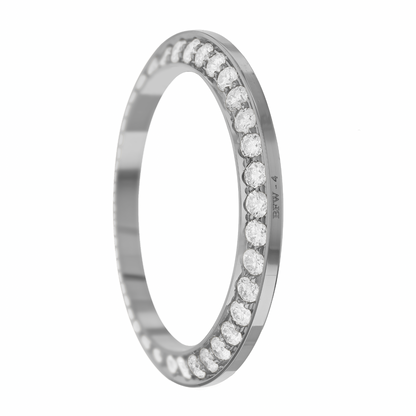 36mm Pave Two Prong 3.50ct Custom Diamond Bezel 14K White Gold