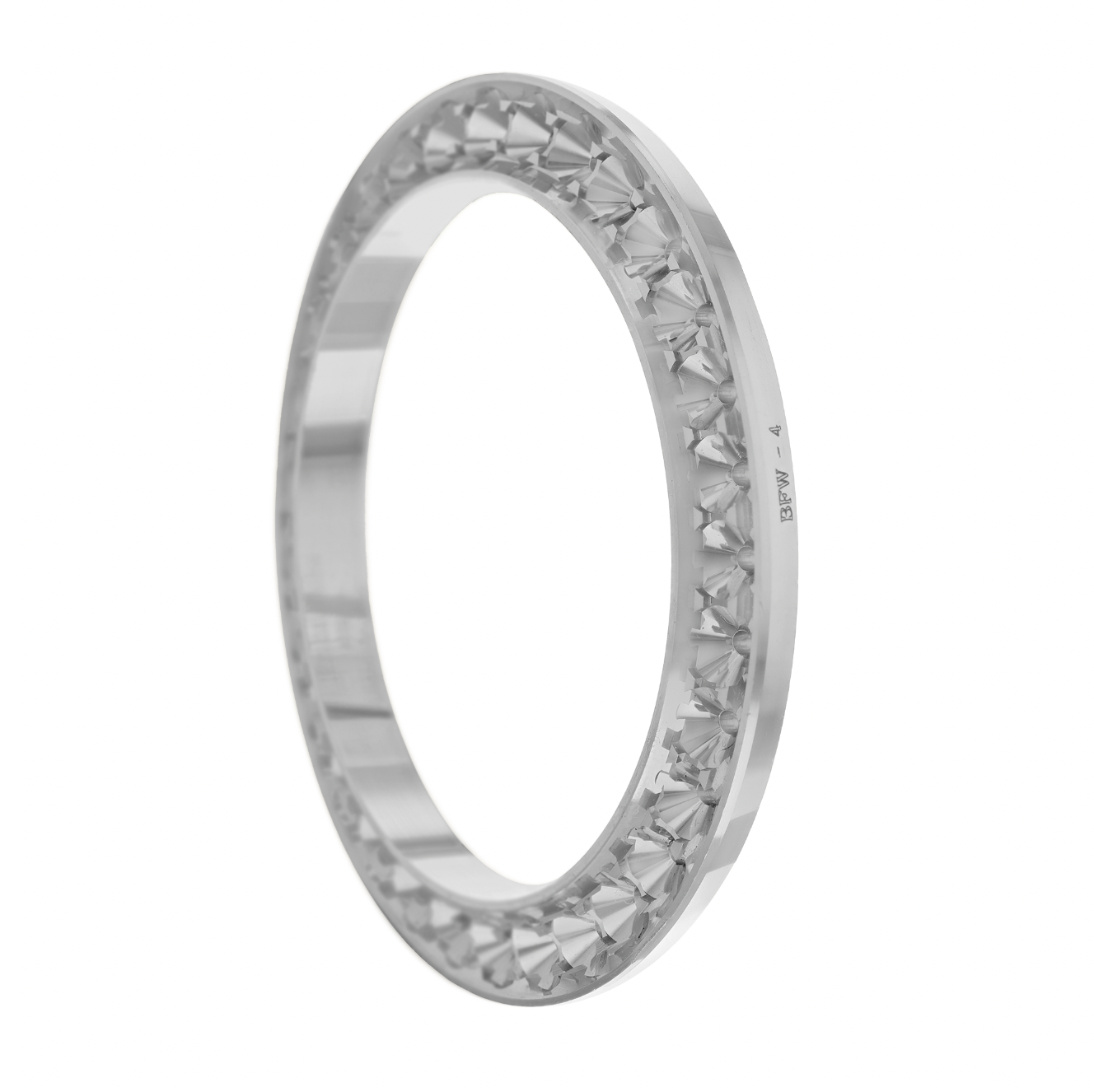 36mm Pave Two Prong 5.00ct Custom Diamond Bezel 14K White Gold - Blank Pave Two Prong