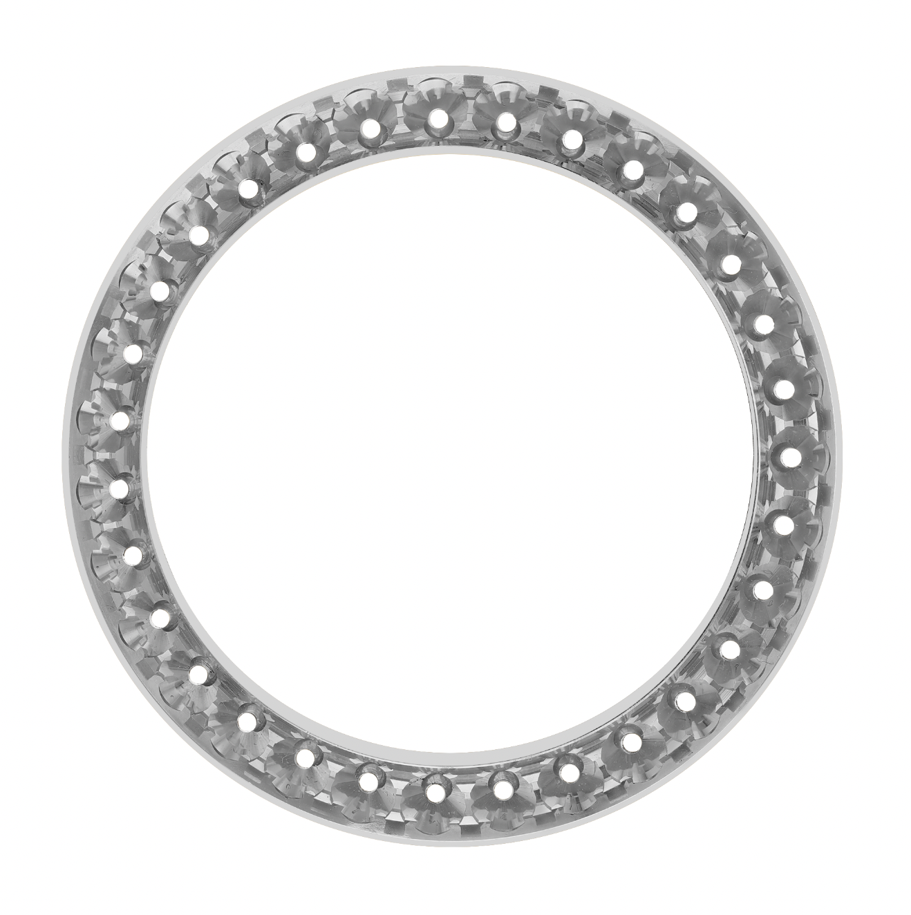 36mm Pave Two Prong 5.00ct Custom Diamond Bezel 18K White Gold - Blank Pave Two Prong