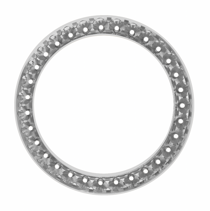 36mm Pave Two Prong 5.00ct Custom Diamond Bezel 18K White Gold - Blank Pave Two Prong