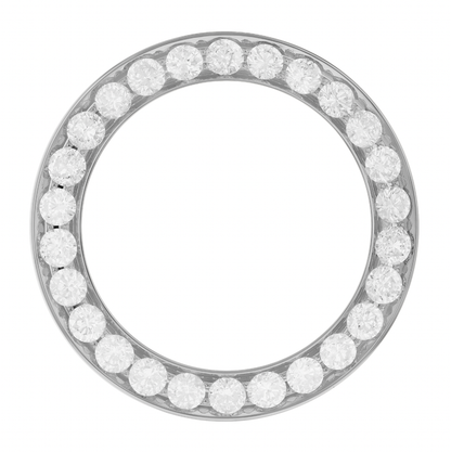 36mm Pave Two Prong 6.50ct Custom Diamond Bezel 14K White Gold