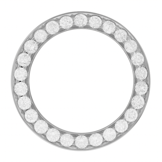 36mm Pave Two Prong 6.50ct Custom Diamond Bezel 14K White Gold