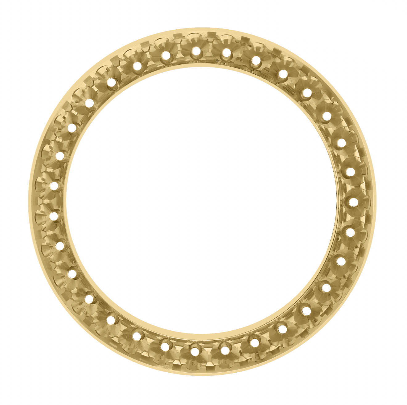 36mm Pave Two Prong 5.00ct Custom Diamond Bezel 14K Yellow Gold - Blan ...