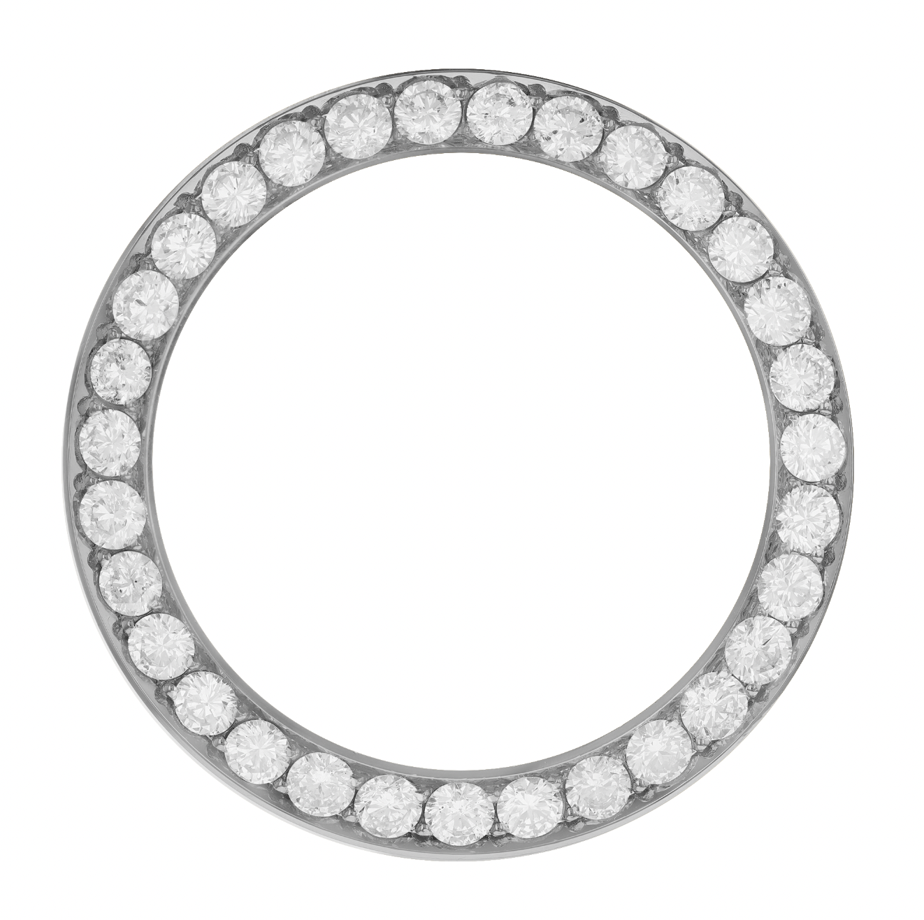 34mm Pave Two Prong 3.80ct Custom Diamond Bezel Alloy - Blank Pave Two Prong