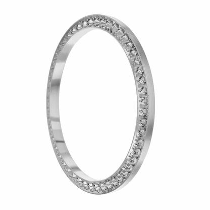 34mm Pave Two Prong 1.50ct Custom Diamond Bezel 14K White Gold - Blank Pave Two Prong