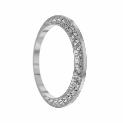 31mm Pave Two Prong 1.80ct Custom Diamond Bezel 14K White Gold - Blank Pave Two Prong