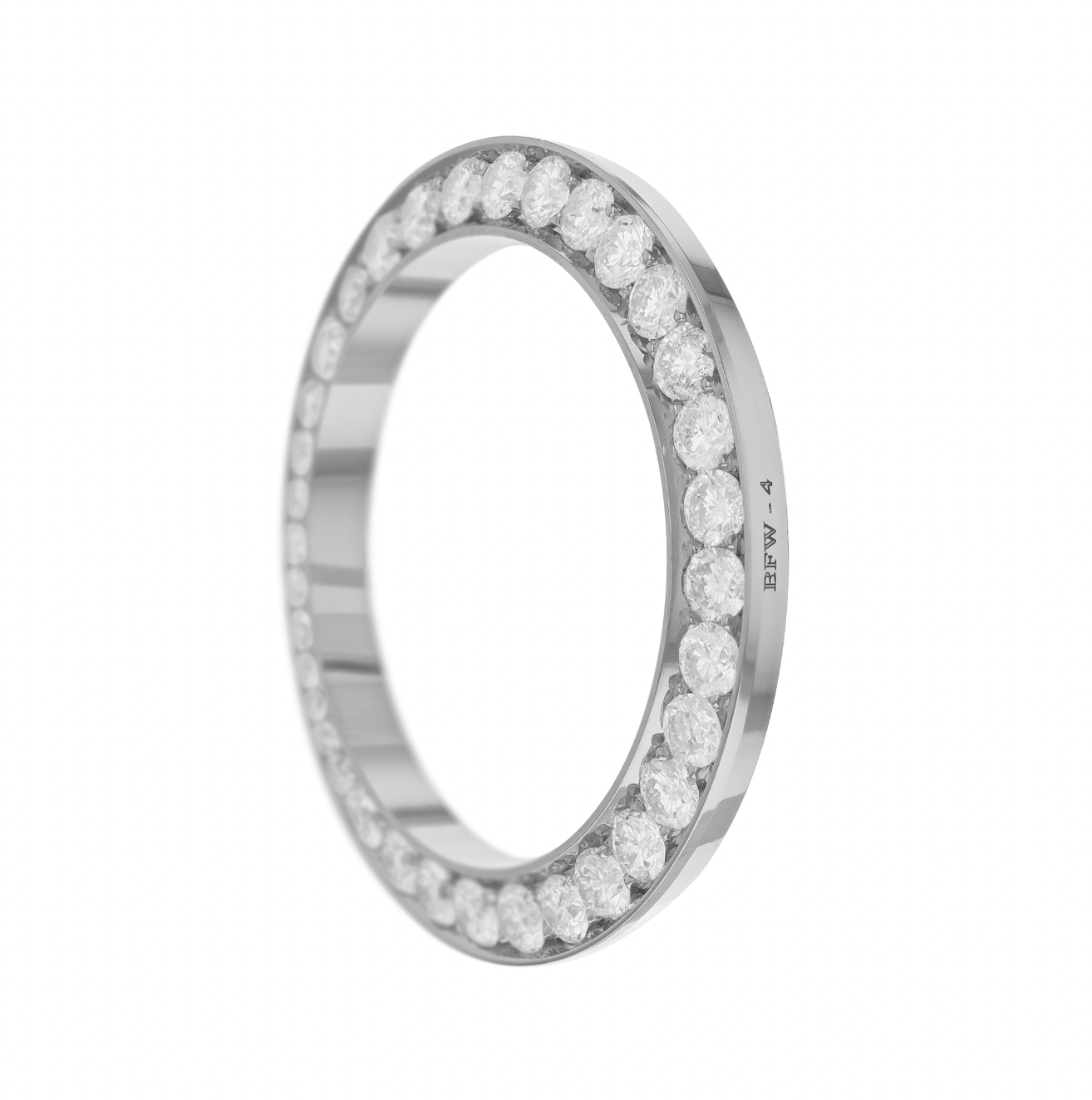 31mm Pave Two Prong 3.00ct Custom Diamond Bezel 14K White Gold - Blank Pave Two Prong