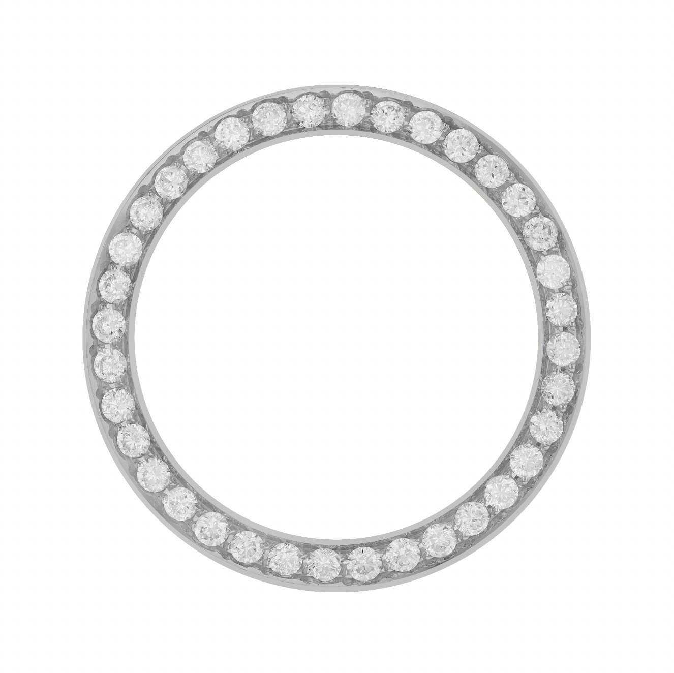 26mm Pave Two Prong 1.00ct Custom Diamond Bezel 14K White Gold - Blank Pave Two Prong