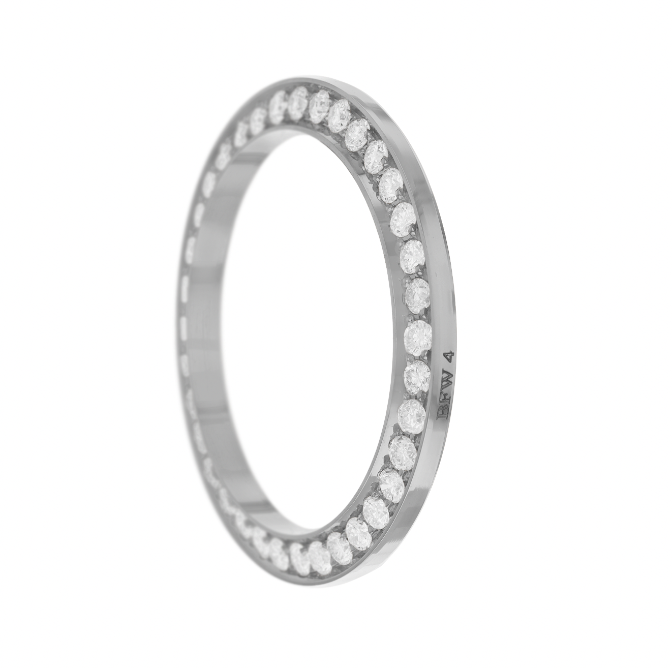 26mm Pave Two Prong 1.00ct Custom Diamond Bezel 14K White Gold - Blank Pave Two Prong