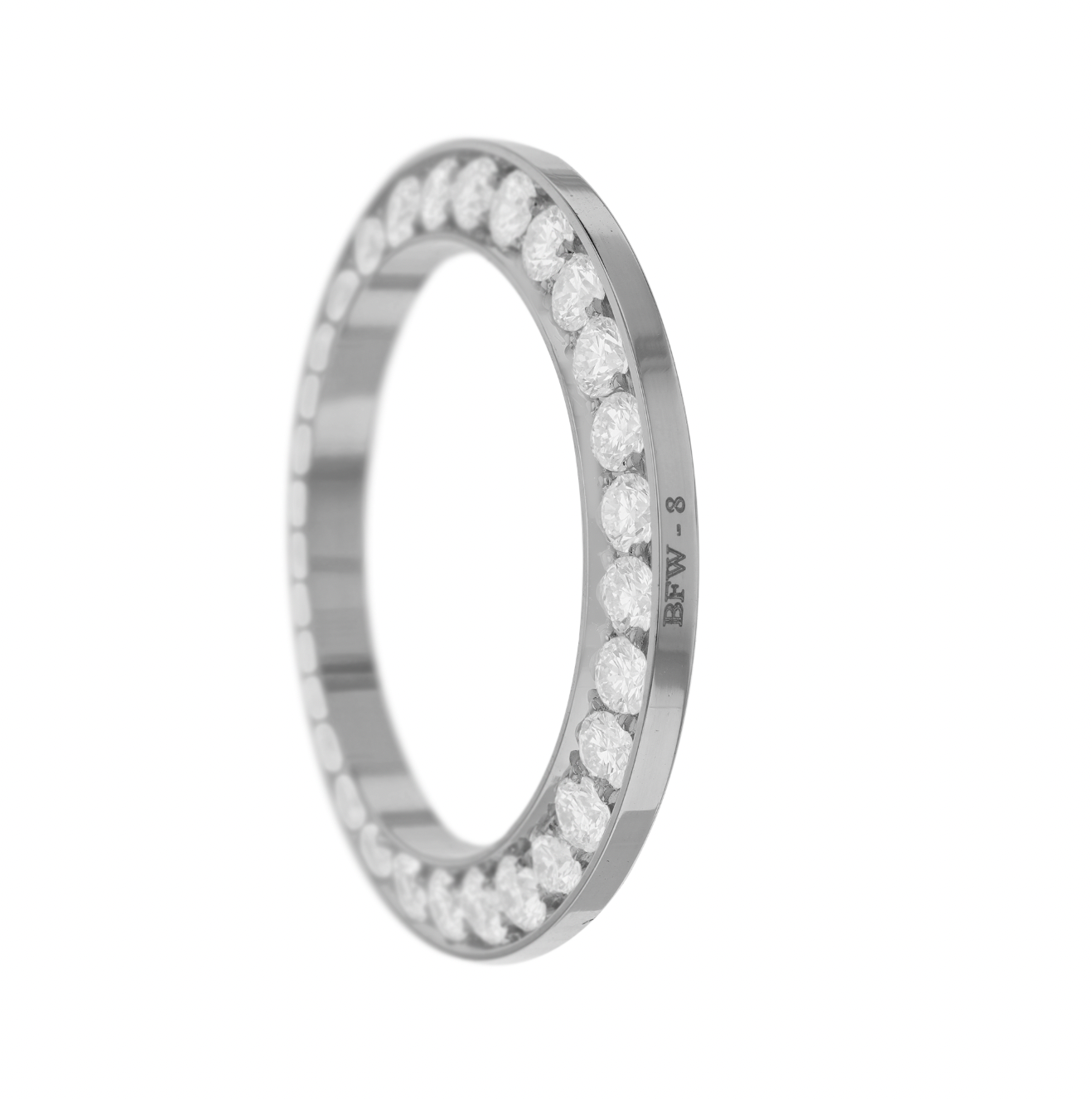 26mm Pave Two Prong 2.00ct Custom Diamond Bezel 18K White Gold Pave Two Prong / G/H-SI1