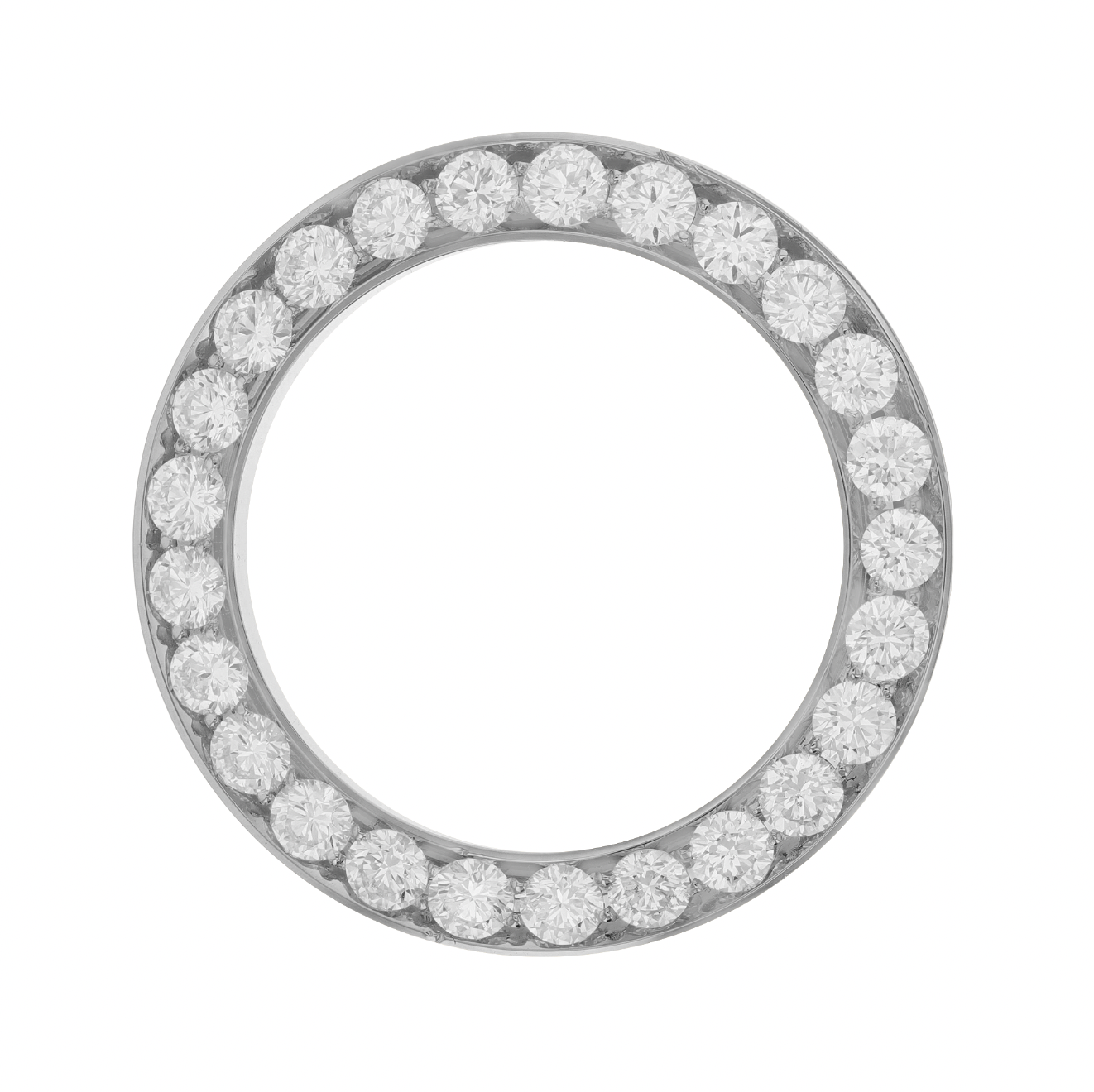 26mm Pave Two Prong 2.50ct Custom Diamond Bezel 18K White Gold - Blank Pave Two Prong