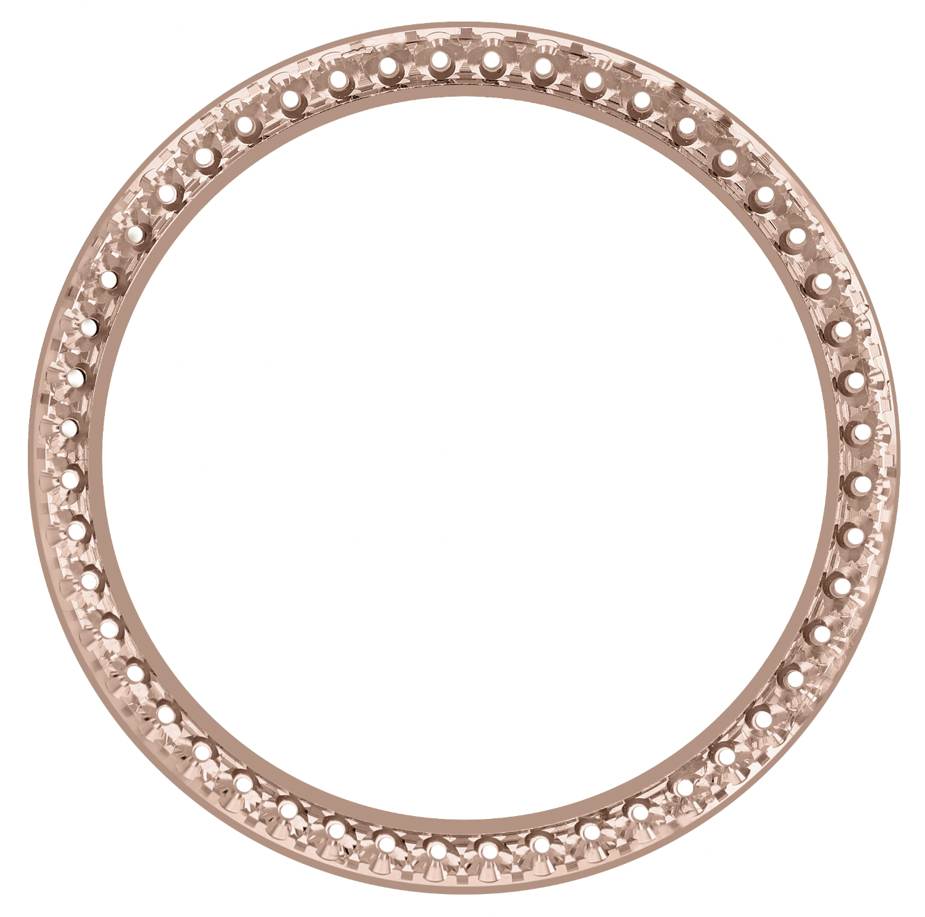 41mm Pave Two Prong 2.30ct Custom Diamond Bezel 14K Rose Gold - Blank Pave Two Prong