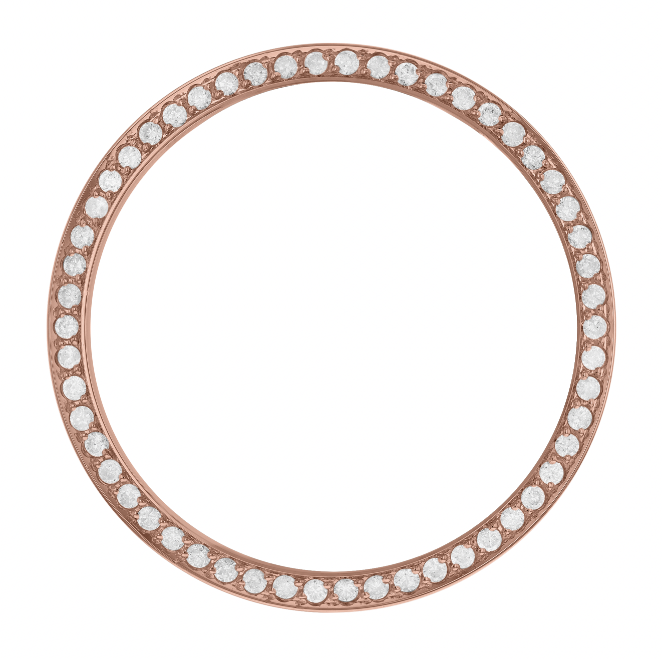Pave Two-Prong 14K Rose Gold 3.10ct Diamond Bezel