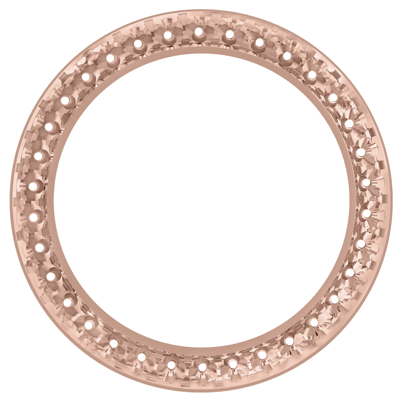 41mm Pave Two Prong 5.00ct Custom Diamond Bezel 14K Rose Gold - Blank Pave Two Prong