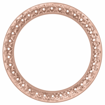 41mm Pave Two Prong 5.00ct Custom Diamond Bezel 14K Rose Gold - Blank Pave Two Prong