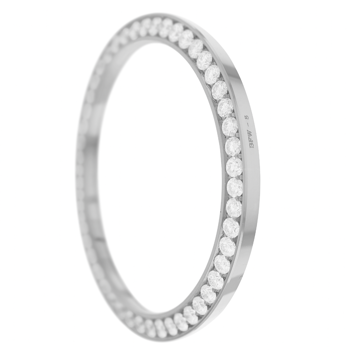 41mm Pave Two Prong 2.30ct Custom Diamond Bezel 14K White Gold - Blank Pave Two Prong