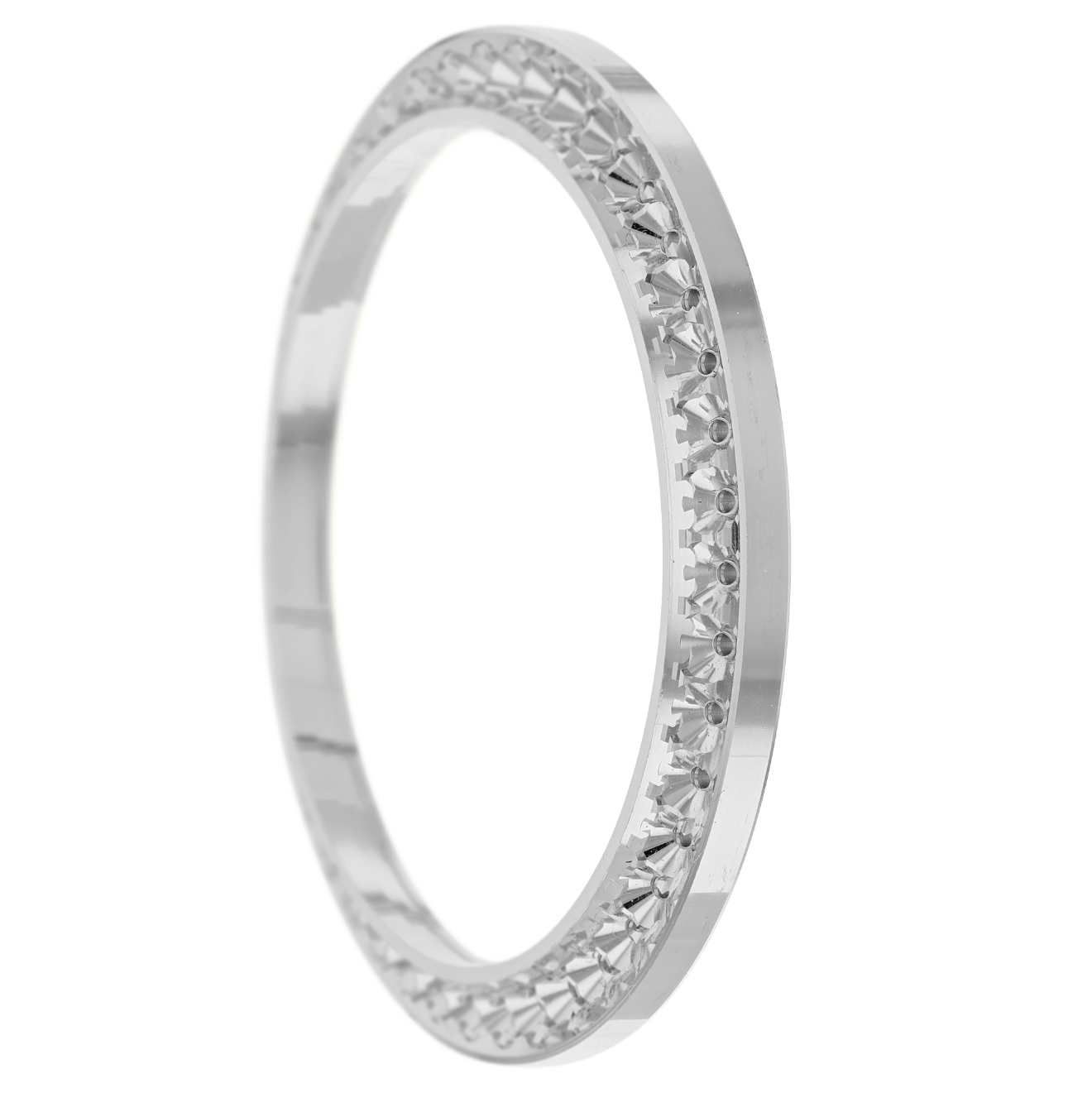 41mm Pave Two Prong 3.10ct Custom Diamond Bezel 18K White Gold - Blank Pave Two Prong