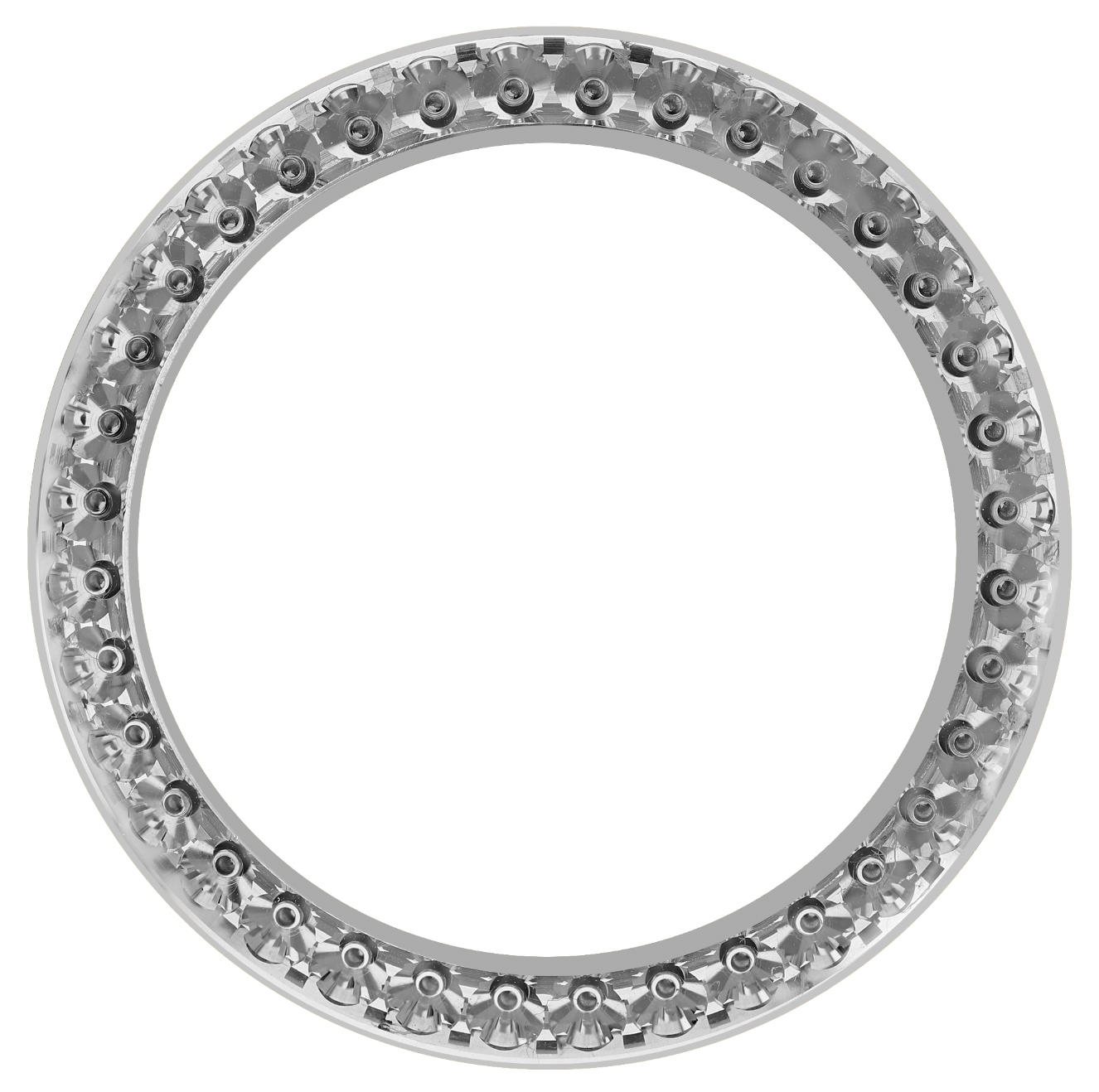 41mm Pave Two Prong 3.70ct Custom Diamond Bezel 14K White Gold - Blank Pave Two Prong