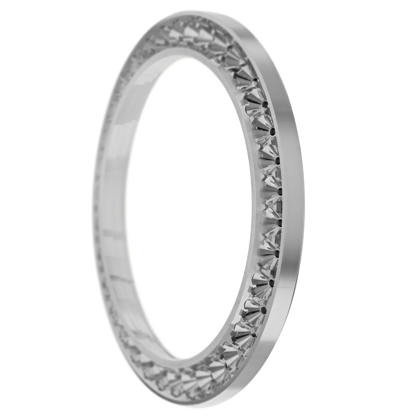 41mm Pave Two Prong 3.70ct Custom Diamond Bezel 14K White Gold - Blank Pave Two Prong