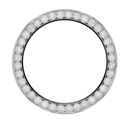 41mm Pave Two Prong 3.70ct Custom Diamond Bezel 14K White Gold - Blank Pave Two Prong