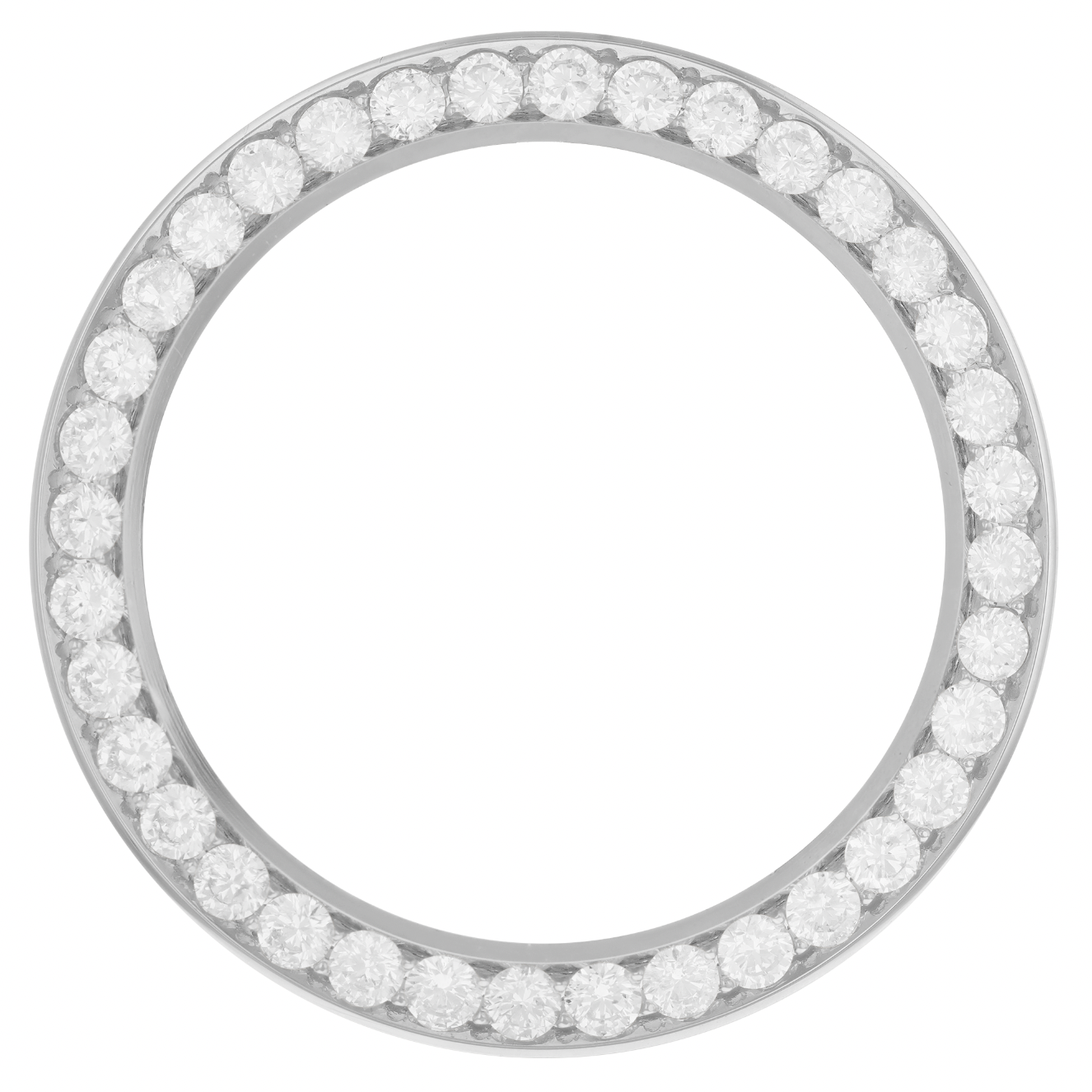 41mm Pave Two Prong 4.20ct Custom Diamond Bezel 18K White Gold - Blank Pave Two Prong