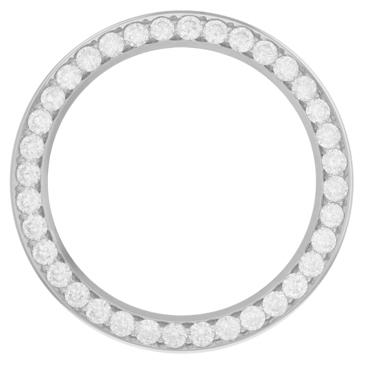 41mm Pave Two Prong 4.20ct Custom Diamond Bezel 18K White Gold - Blank Pave Two Prong