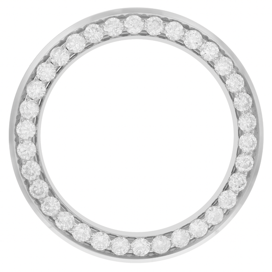 41mm Pave Two Prong 5.00ct Custom Diamond Bezel 18K White Gold - Blank Pave Two Prong