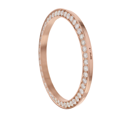 40mm Custom 2.3ct Diamond Bezel  14K Rose Gold With Step Pave Two Prong with Step / H/I - SI2