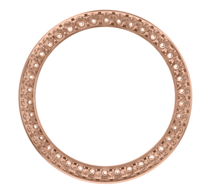 40mm Pave Two Prong 3.70ct Custom Diamond Bezel 14K Rose Gold Pave Two Prong / H-SI2