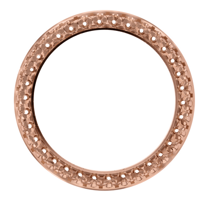 40mm Pave Two Prong 5.00ct Custom Diamond Bezel 14K Rose Gold - Blank Pave Two Prong