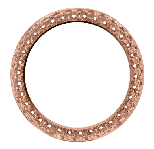 40mm Pave Two Prong 5.00ct Custom Diamond Bezel 18K Rose Gold - Blank Pave Two Prong