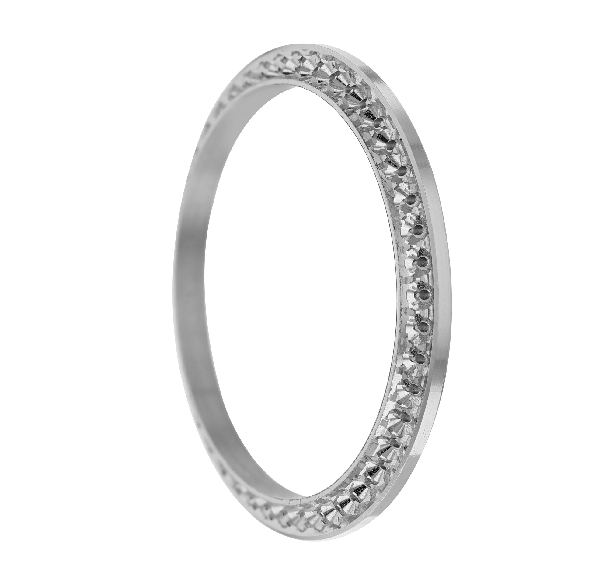 40mm Custom 2.3ct Diamond Bezel Alloy With Step Pave Two Prong with Step / I/J - I Eye Clear