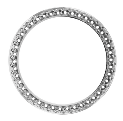 40mm Pave Two Prong 3.00ct Custom Diamond Bezel 18K White Gold - Blank Pave Two Prong