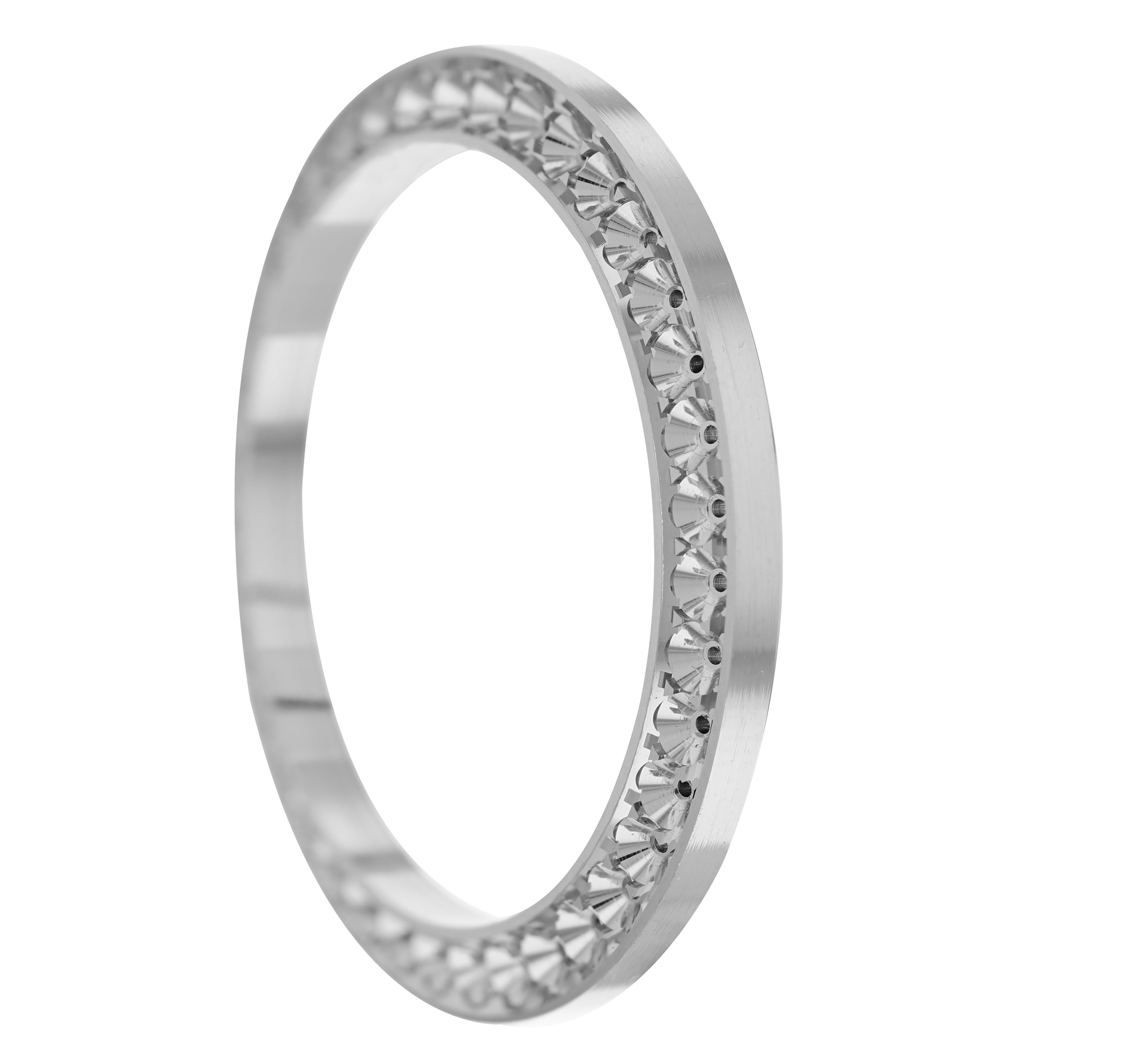 40mm Pave Two Prong 3.70ct Custom Diamond Bezel 14K White Gold Pave Two Prong / H-SI2