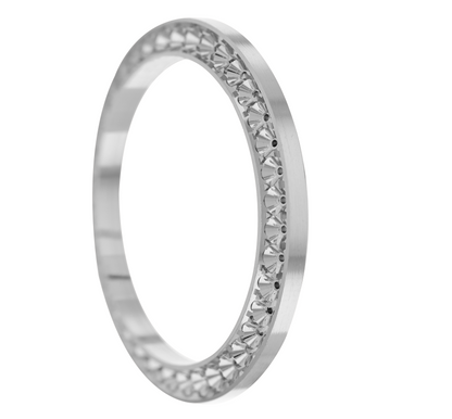 40mm Pave Two Prong 3.70ct Custom Diamond Bezel 14K White Gold Pave Two Prong / H-SI2