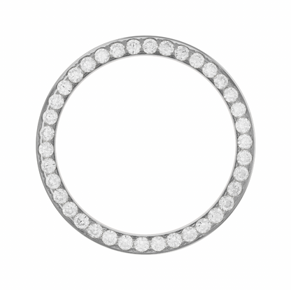 40mm Pave Two Prong 3.70ct Custom Diamond Bezel 14K White Gold Pave Two Prong / H-SI2