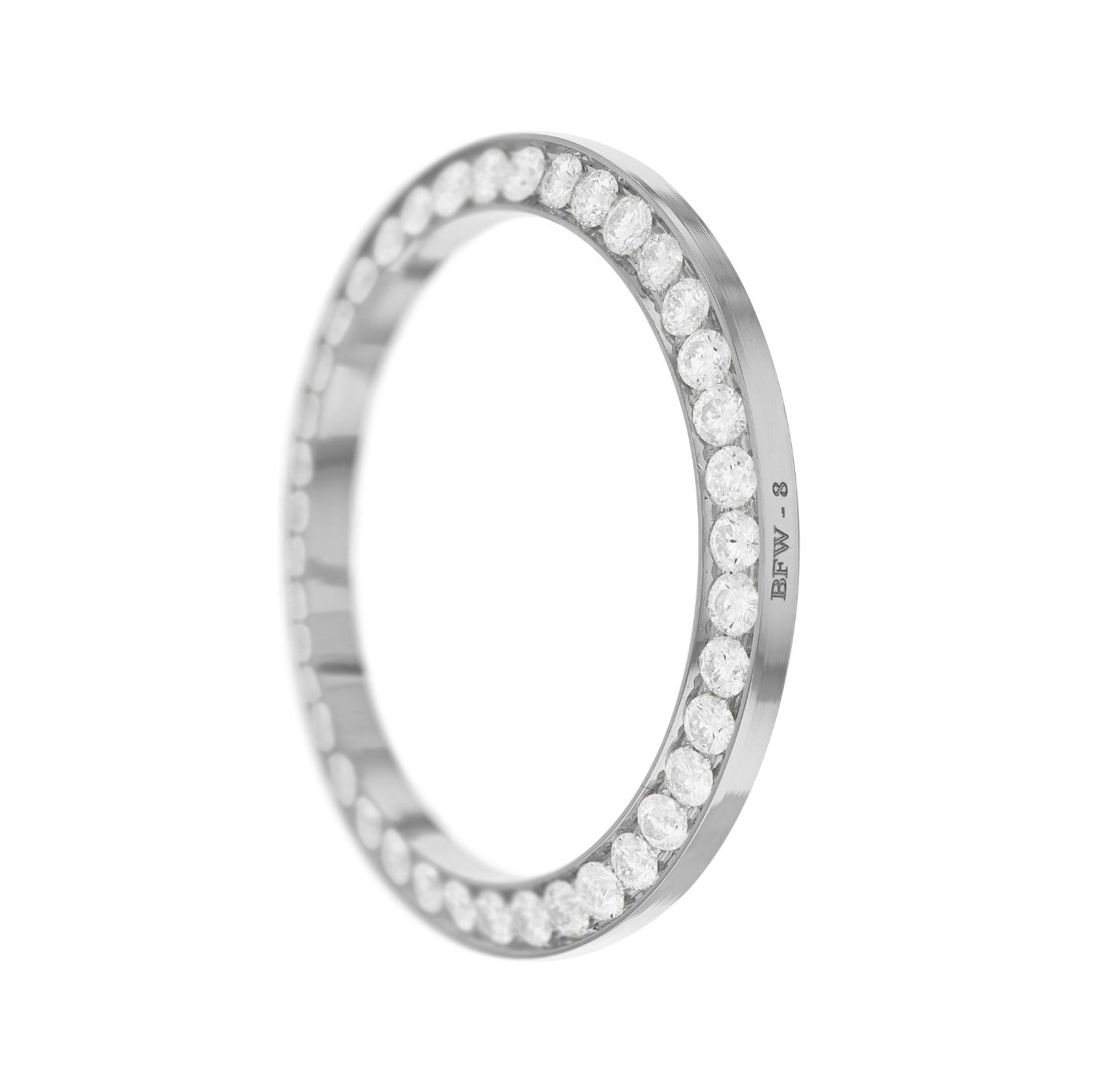 40mm Pave Two Prong 3.70ct Custom Diamond Bezel 14K White Gold Pave Two Prong / H-SI2