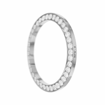 40mm Pave Two Prong 3.70ct Custom Diamond Bezel 14K White Gold Pave Two Prong / H-SI2