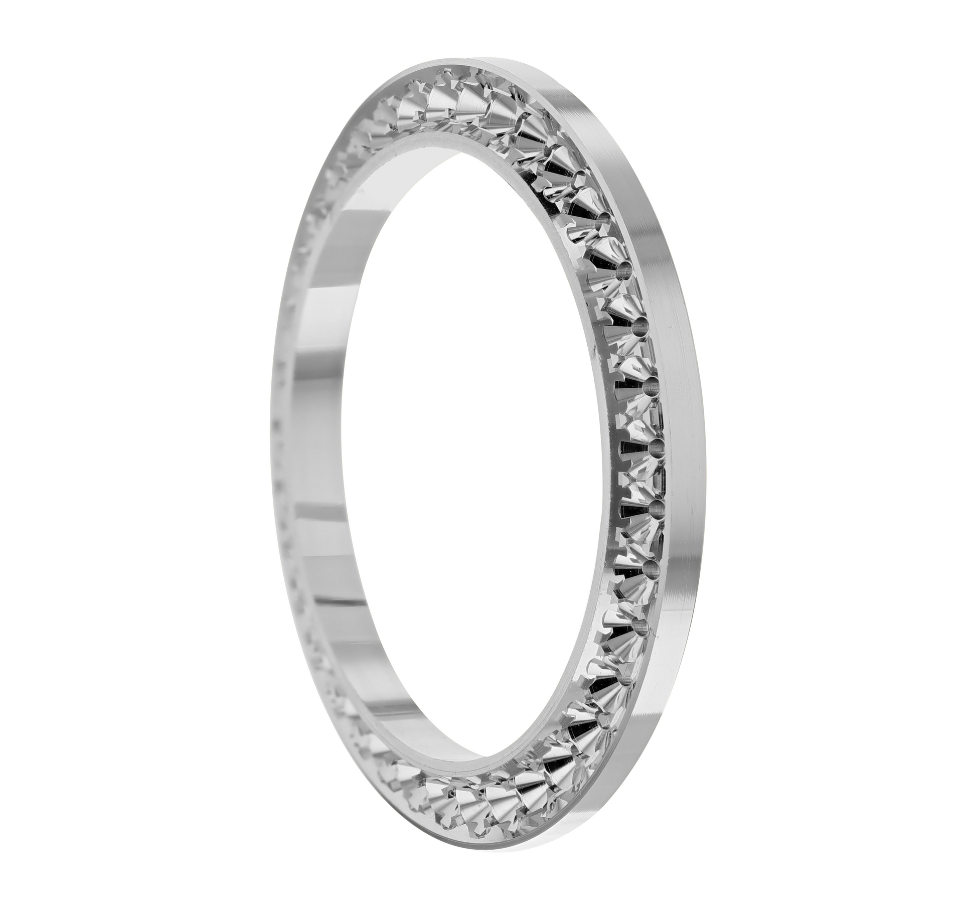 40mm Pave Two Prong 4.20ct Custom Diamond Bezel 14K White Gold Pave Two Prong / H-SI2