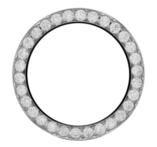 40mm Pave Two Prong 6.00ct Custom Diamond Bezel 14K White Gold - Blank Pave Two Prong