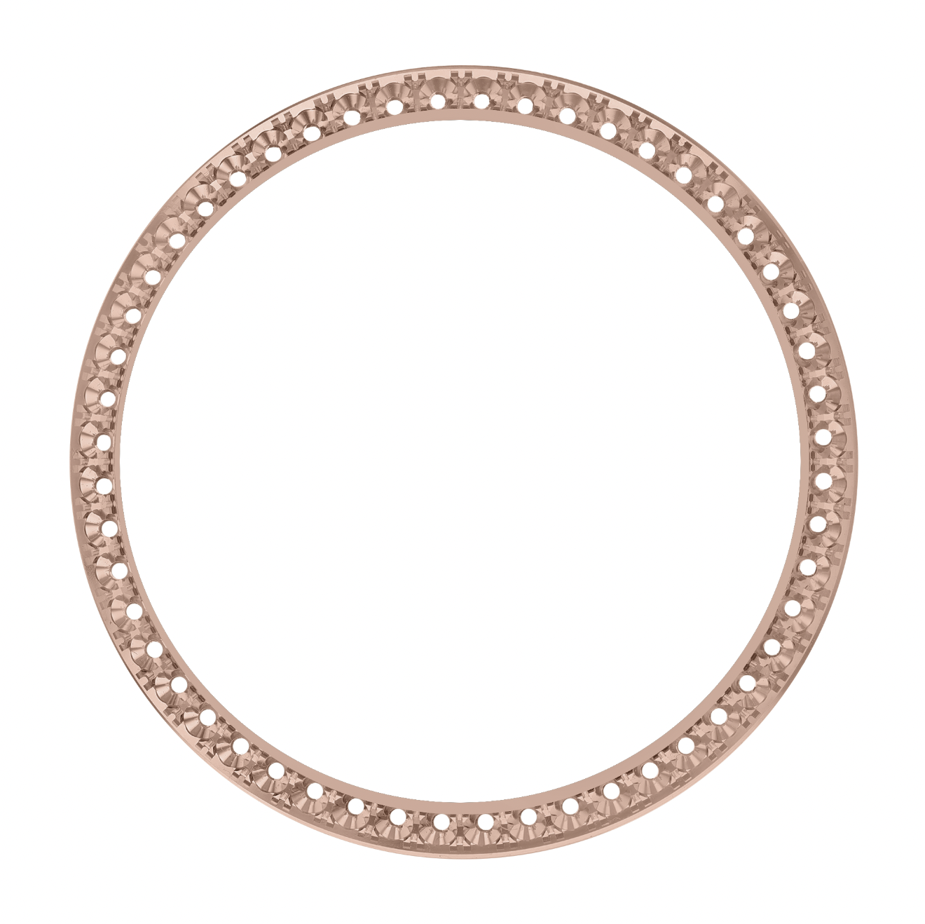 36mm Custom 1.3ct Diamond Bezel  10K Rose Gold Pave Four Prong / I/J-I Eye Clear