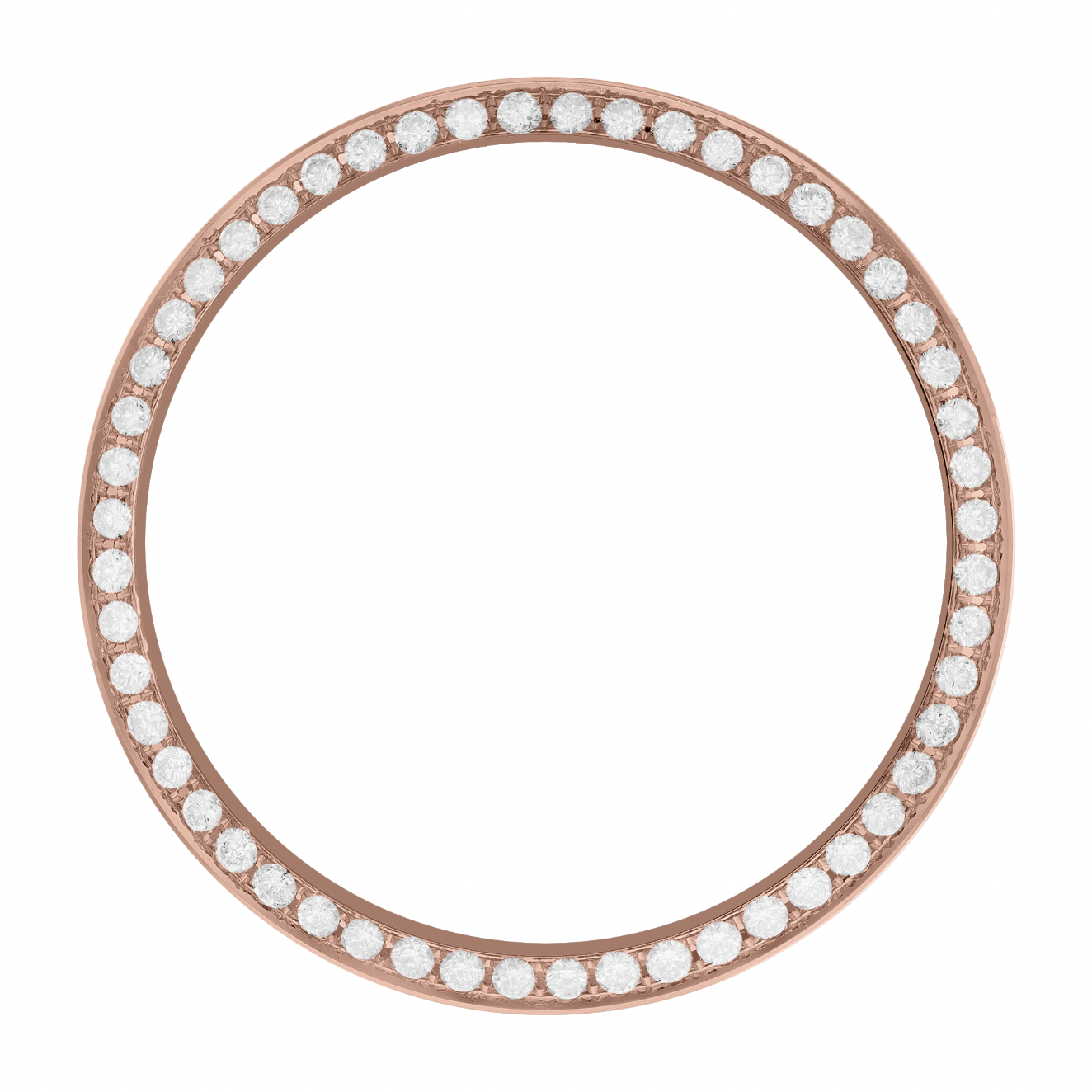 36mm Custom 1.3ct Diamond Bezel  14K Rose Gold With Step Pave Four Prong with Step / H/I - SI2